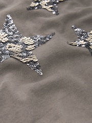 Grey 100% Cotton Sparkle Sequin Star T-Shirt - Image 6 of 6