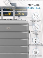 Flight Knight 56x45x25cm EasyJet Overhead 4 Wheel ABS Hard Case Cabin Carry On Hand Luggage - Image 10 of 14