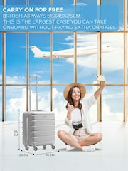 Flight Knight 56x45x25cm EasyJet Overhead 4 Wheel ABS Hard Case Cabin Carry On Hand Luggage - Image 12 of 14