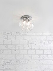 BHS Chrome Megara Bathroom Flush Ceiling Light - Image 1 of 3
