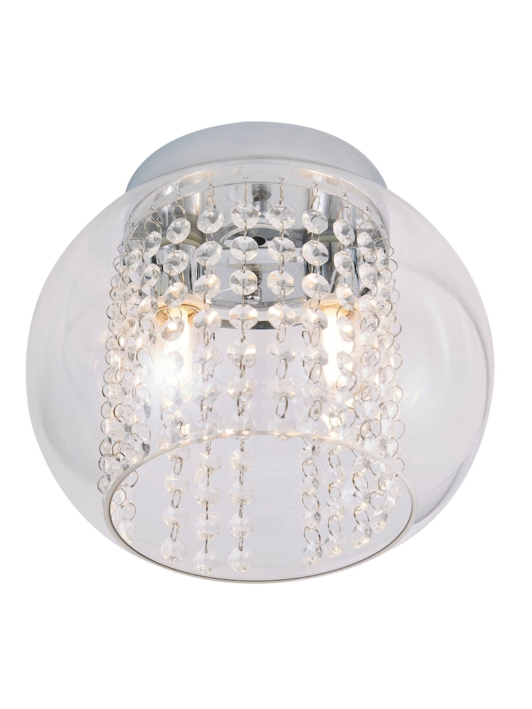 BHS Chrome Megara Bathroom Flush Ceiling Light - Image 3 of 3