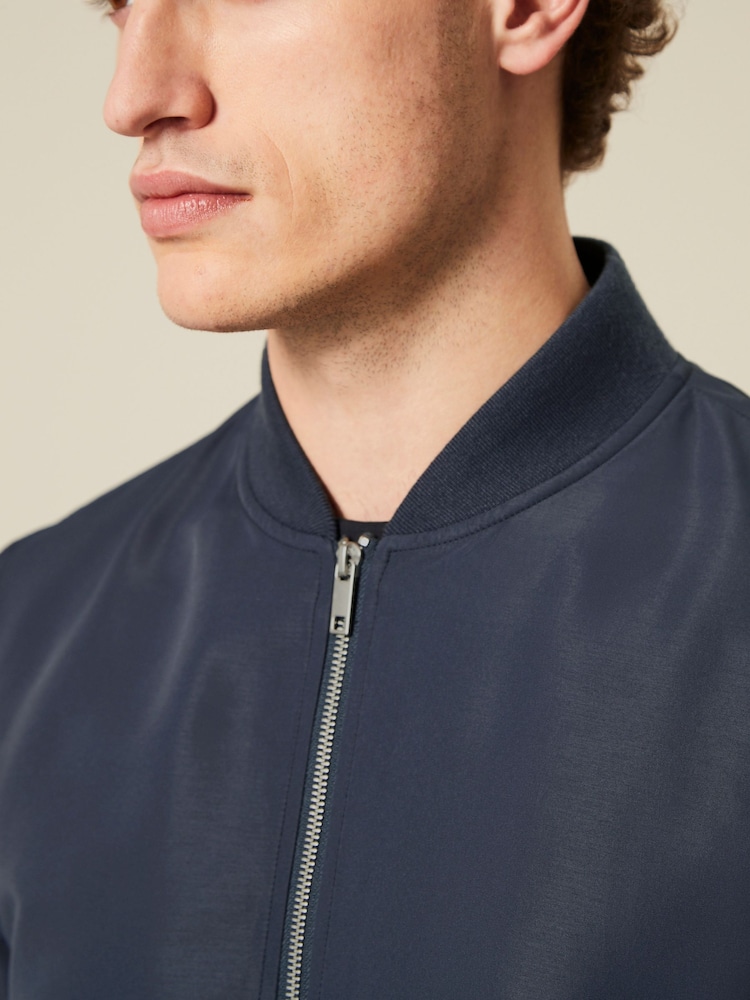 Niebieski - Shower Resistant Bomber Jacket - Image 5 of 10