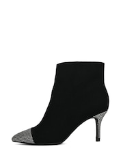 Finding Friday Silver Ankle Heeled Boots With Gem Embellished Toe - Image 3 of 4