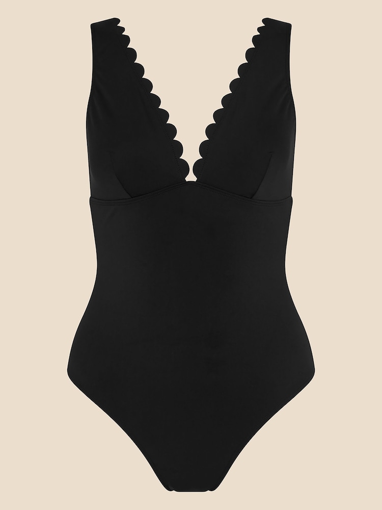 Accessorize Black Scallop Shaping Swimsuit - Image 5 of 5 Accessorize Black Scallop Shaping Swimsuit - Image 5 of 5
