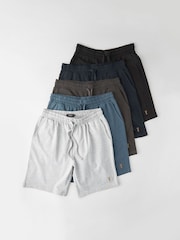 Black/Blue/Grey Core Regular Fit Lightweight Shorts 5 Pack - Image 1 of 19