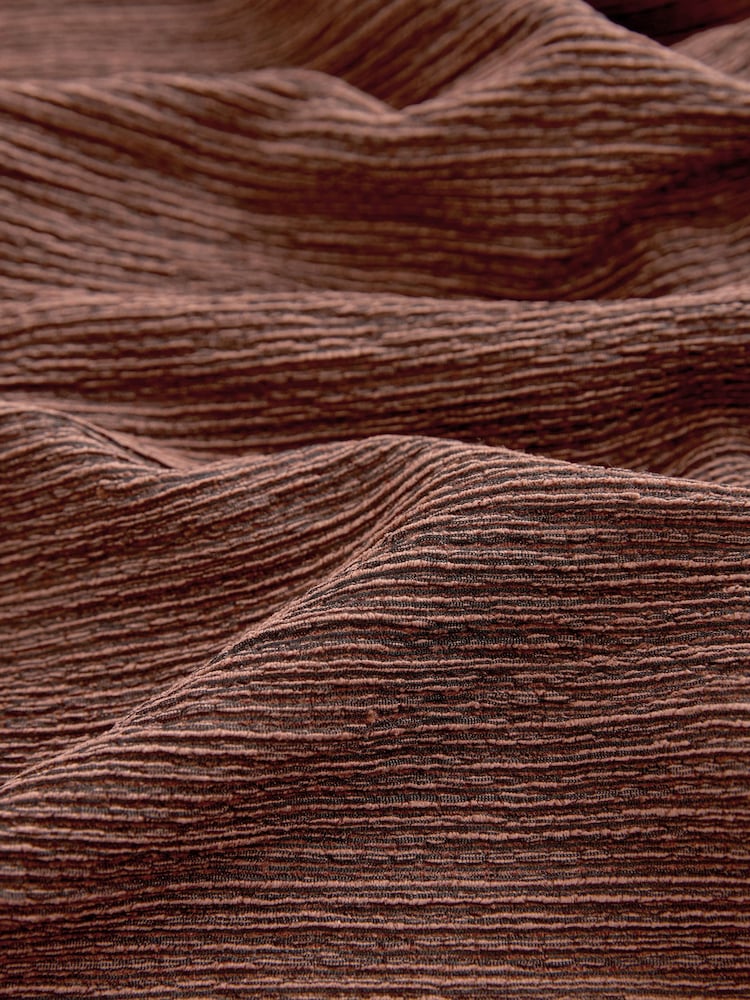 Rust Brown Square Neck Textured Mini Dress - Image 5 of 5