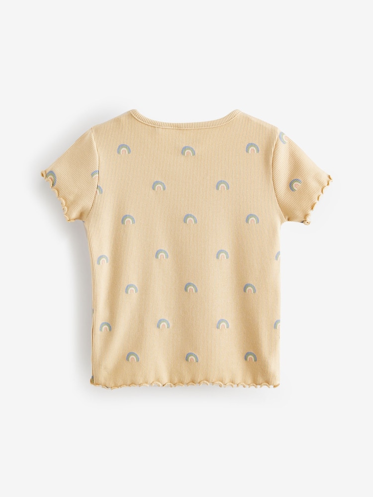 Yellow Rib Short Sleeve T-Shirts 5 Pack (3mths-7yrs) - Image 2 of 3