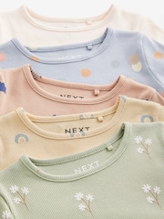 Yellow Rib Short Sleeve T-Shirts 5 Pack (3mths-7yrs) - Image 3 of 3