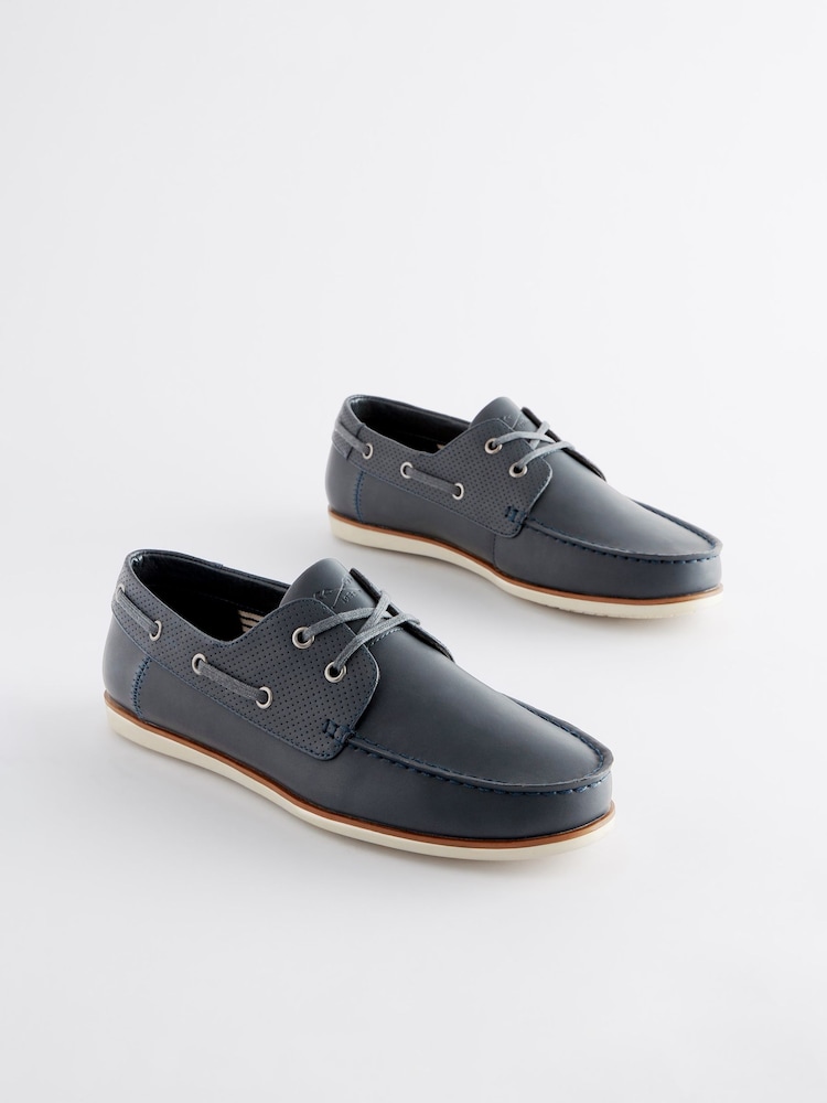 Navy Blue Boat Shoes - Image 1 of 7