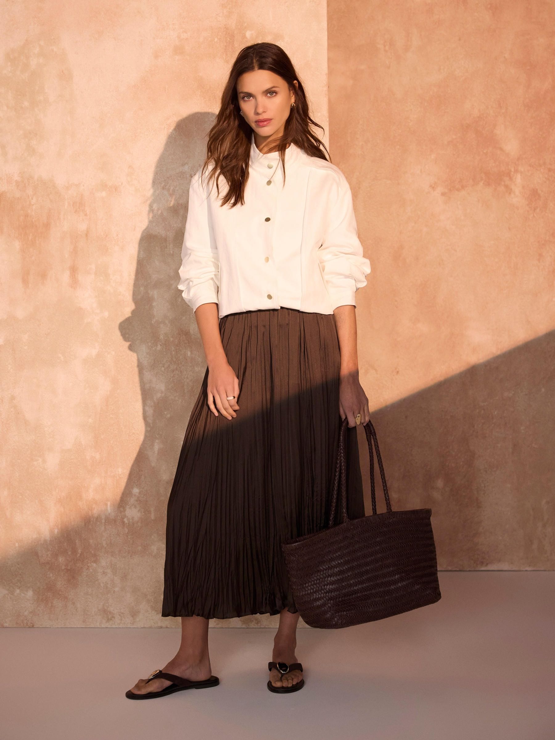Buy Mint Velvet Brown Crinkle Maxi Skirt from Next USA