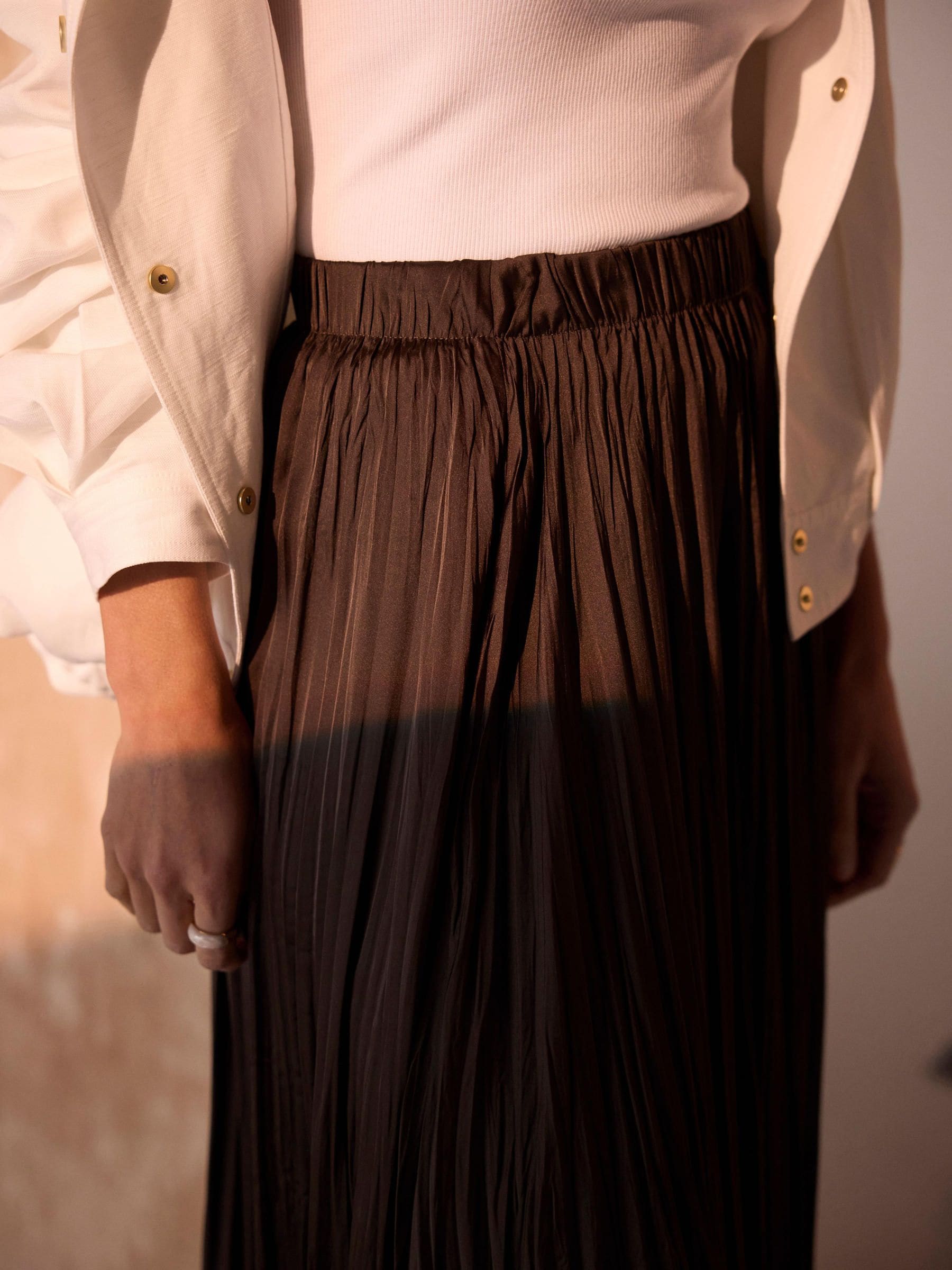 Buy Mint Velvet Brown Crinkle Maxi Skirt from Next USA