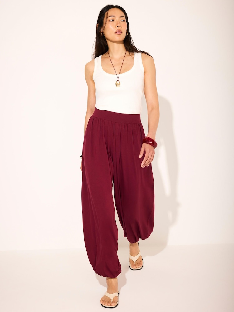 Mint Velvet Red Jersey Balloon Trousers - Image 1 of 6