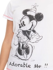 Character White Disney Minnie Mouse 100% Cotton Pyjamas - Image 3 of 3