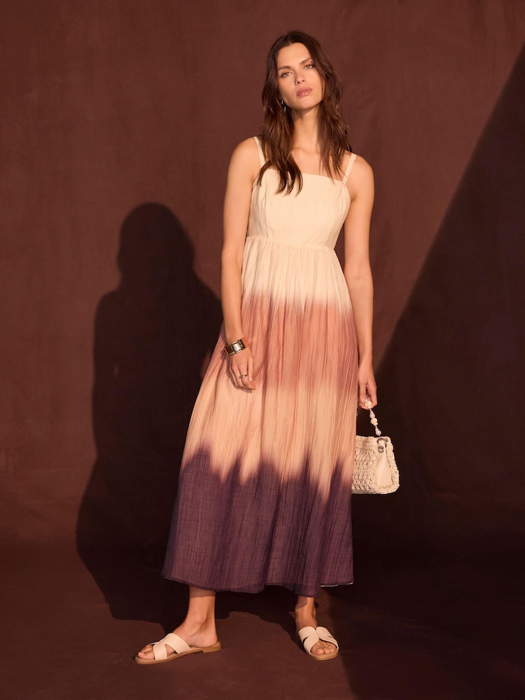 Mint Velvet Brown Ombre Crinkle Maxi Dress - Image 2 of 8 Mint Velvet Brown Ombre Crinkle Maxi Dress - Image 2 of 8