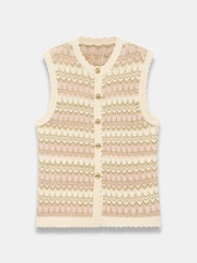 Mint Velvet Natural Striped Knit Waistcoat - Image 7 of 8