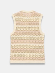 Mint Velvet Natural Striped Knit Waistcoat - Image 8 of 8