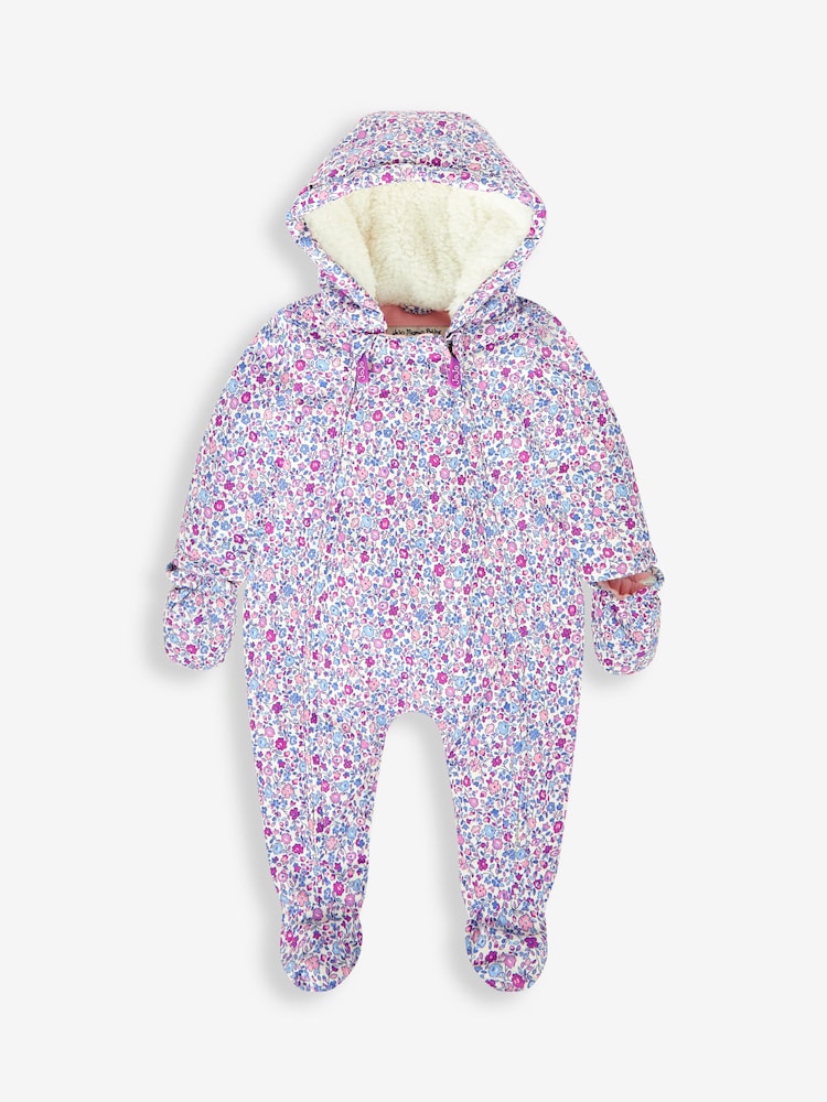 JoJo Maman Bébé Ditsy Girls' Ditsy Print Pramsuit - Image 1 of 4