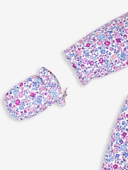JoJo Maman Bébé Ditsy Girls' Ditsy Print Pramsuit - Image 4 of 4