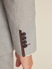 Grey Slim Fit Herringbone Suit Jacket - Image 11 of 11