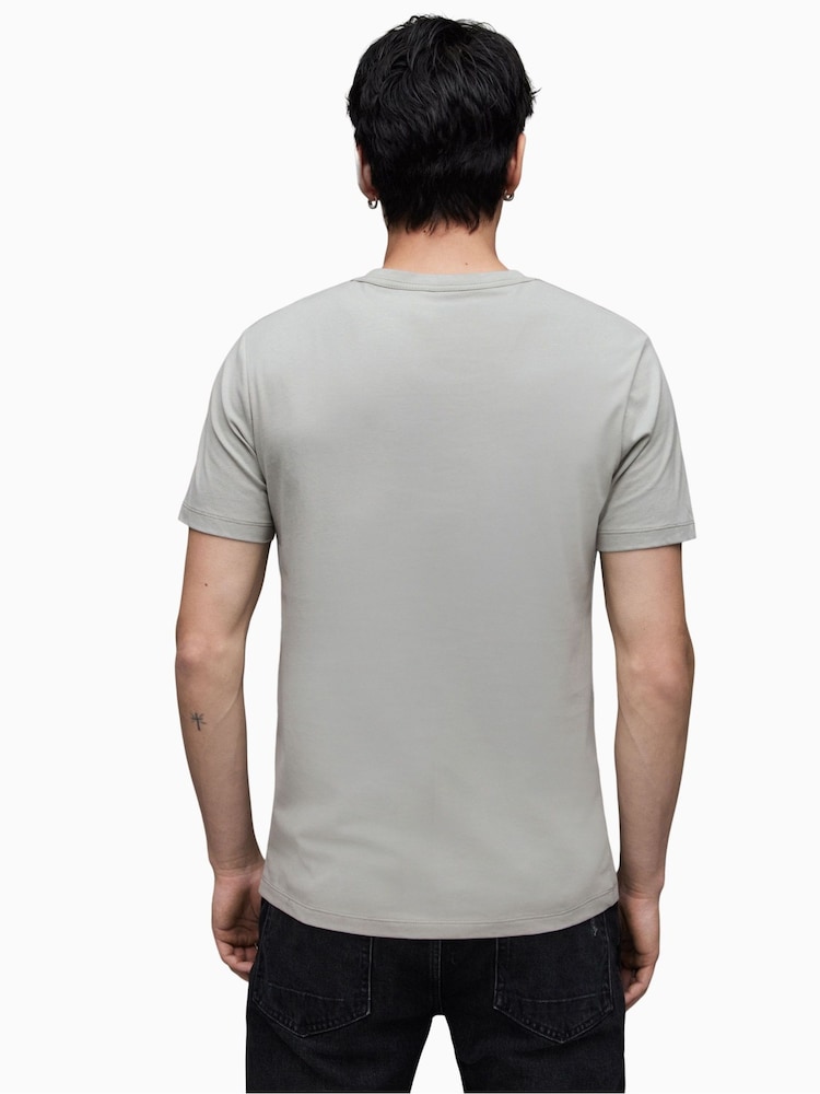 AllSaints Grey Chrome Brace Short-Sleeve Crew T-Shirt - Image 3 of 4