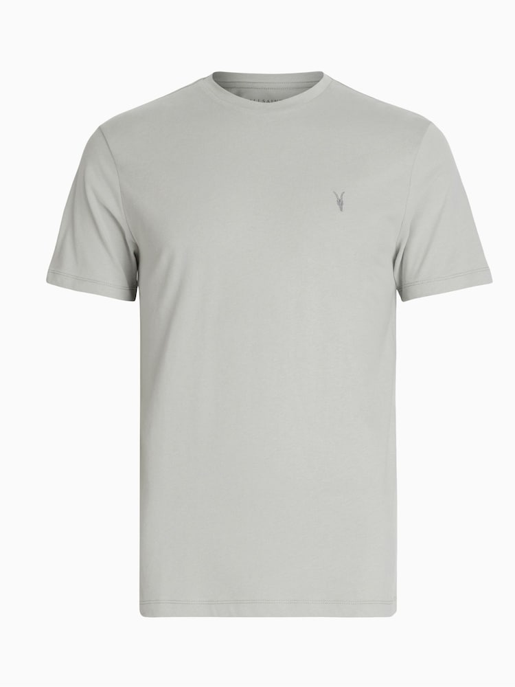 AllSaints Grey Chrome Brace Short-Sleeve Crew T-Shirt - Image 4 of 4