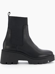 Dune London Black Propose Wedge Eva Chelsea Boots - Image 1 of 6