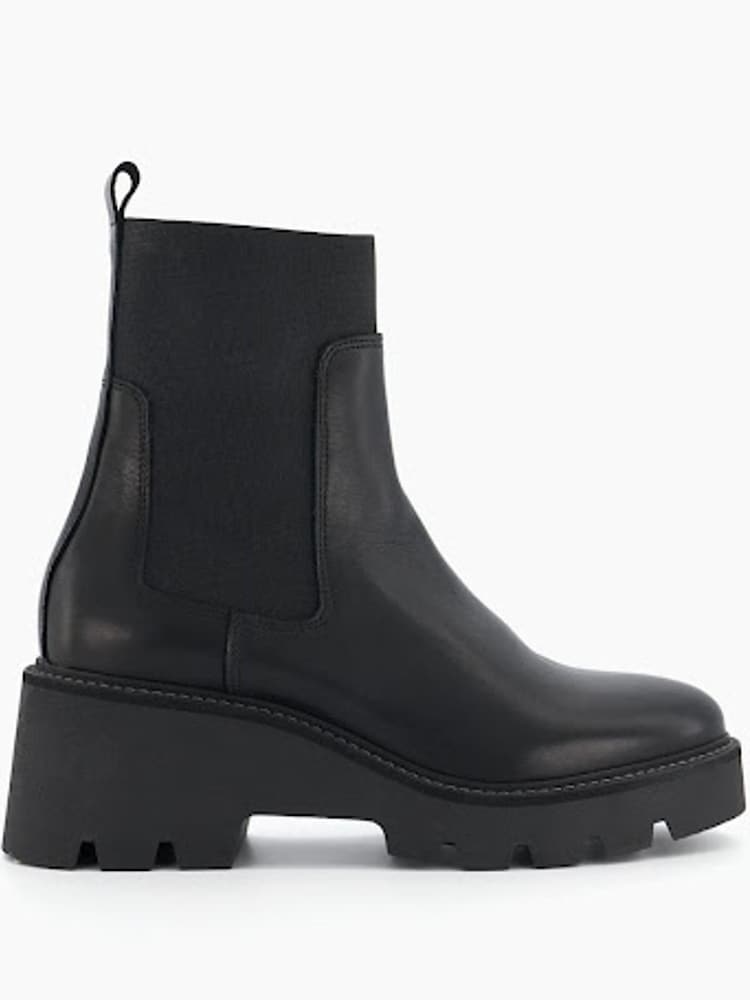Dune London Black Propose Wedge Eva Chelsea Boots - Image 1 of 6