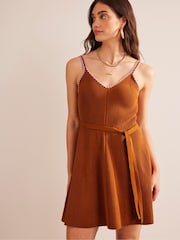 Boden Orange Crochet Edge Rib Dress - Image 1 of 7