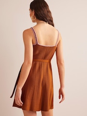 Boden Orange Crochet Edge Rib Dress - Image 2 of 7