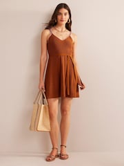 Boden Orange Crochet Edge Rib Dress - Image 3 of 7