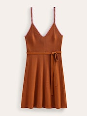 Boden Orange Crochet Edge Rib Dress - Image 6 of 7