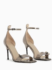 AllSaints Grey Betty Snake Sandals - Image 3 of 6