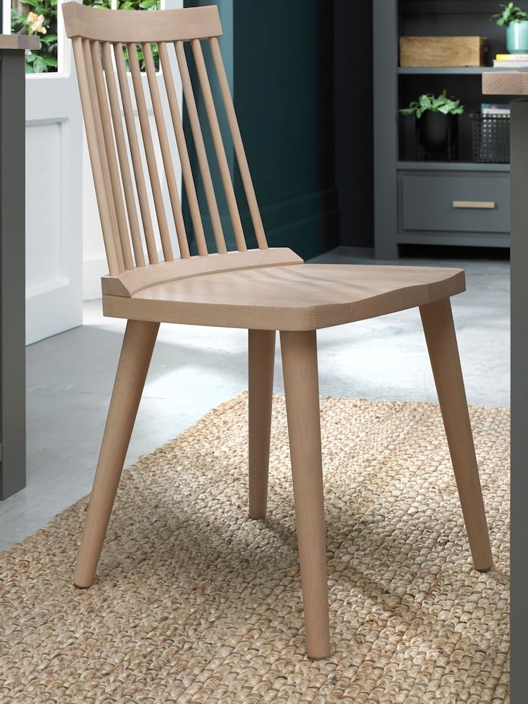 Bentley Designs Natural Set Of 2 Spindle Dining Chairs - Image 1 of 5