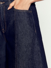 Boden Blue Cotton Wide Leg Culotte Jeans - Image 2 of 5