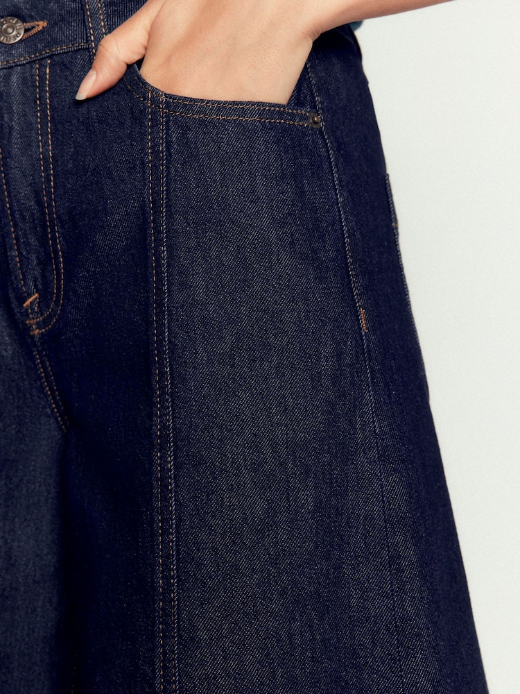 Boden Blue Cotton Wide Leg Culotte Jeans - Image 2 of 5 Boden Blue Cotton Wide Leg Culotte Jeans - Image 2 of 5
