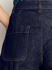 Boden Blue Cotton Wide Leg Culotte Jeans - Image 4 of 5