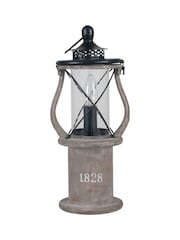 Pacific Grey Gibson Antique Wood Lantern Table Lamp - Image 4 of 8