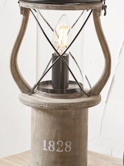 Pacific Grey Gibson Antique Wood Lantern Table Lamp - Image 6 of 8