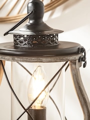 Pacific Grey Gibson Antique Wood Lantern Table Lamp - Image 7 of 8