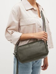 Khaki Green Leather Camera Bag - Image 1 of 9