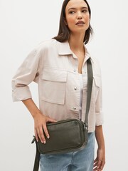 Khaki Green Leather Camera Bag - Image 2 of 9