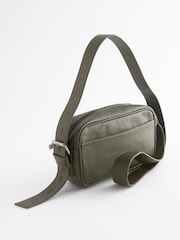 Khaki Green Leather Camera Bag - Image 4 of 9