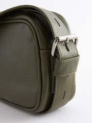 Khaki Green Leather Camera Bag - Image 6 of 9