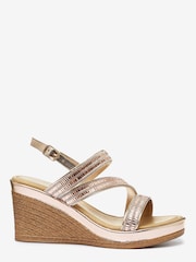 Rose Gold Forever Comfort® Asymmetric Sparkly Wedges - Image 2 of 5