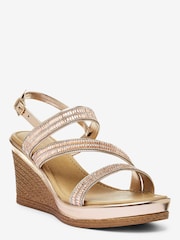 Rose Gold Forever Comfort® Asymmetric Sparkly Wedges - Image 3 of 5