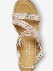 Rose Gold Forever Comfort® Asymmetric Sparkly Wedges - Image 4 of 5