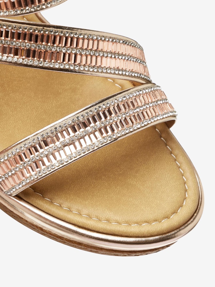 Rose Gold Forever Comfort® Asymmetric Sparkly Wedges - Image 5 of 5