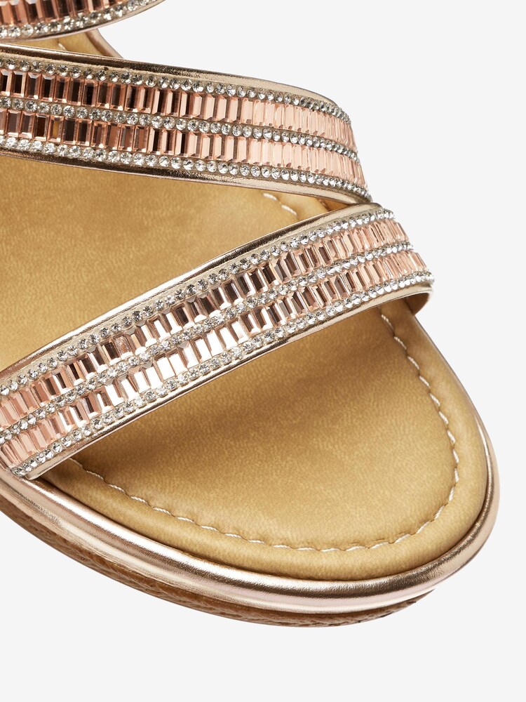 Rose Gold Forever Comfort® Asymmetric Sparkly Wedges - Image 5 of 5 Rose Gold Forever Comfort® Asymmetric Sparkly Wedges - Image 5 of 5