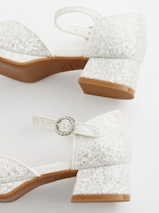 Weiß mit Glitzer - Schuhe für besondere Anlässe mit Plateauabsatz - Bild 3 von 5