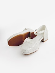 Weiß mit Glitzer - Schuhe für besondere Anlässe mit Plateauabsatz - Bild 4 von 5